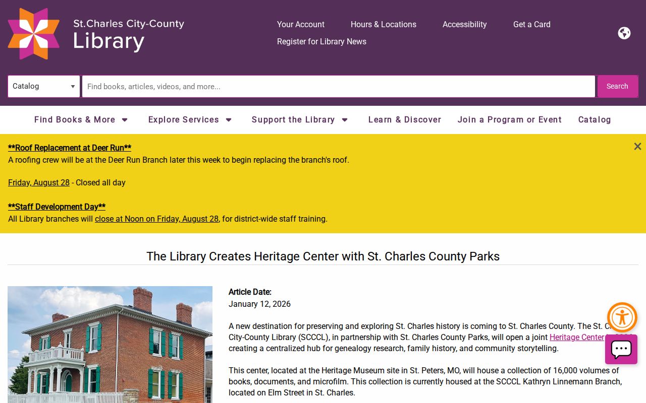 Wentzville city directory Heritage Center collection announcement